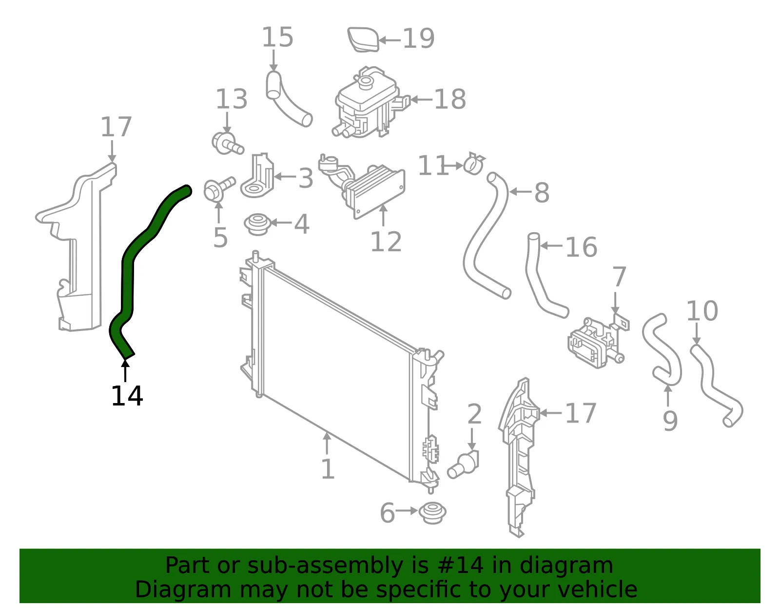 Lower Hose - Kia (25415-E4000) - view 2
