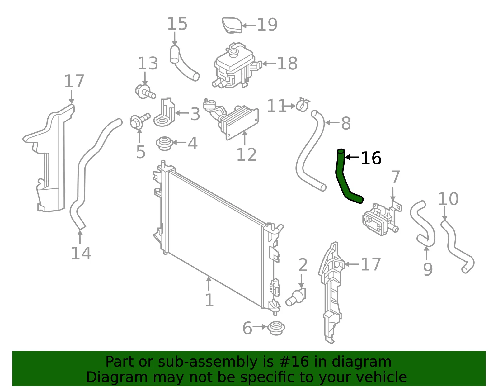 Lower Hose - Kia (25415-E4100) - view 2