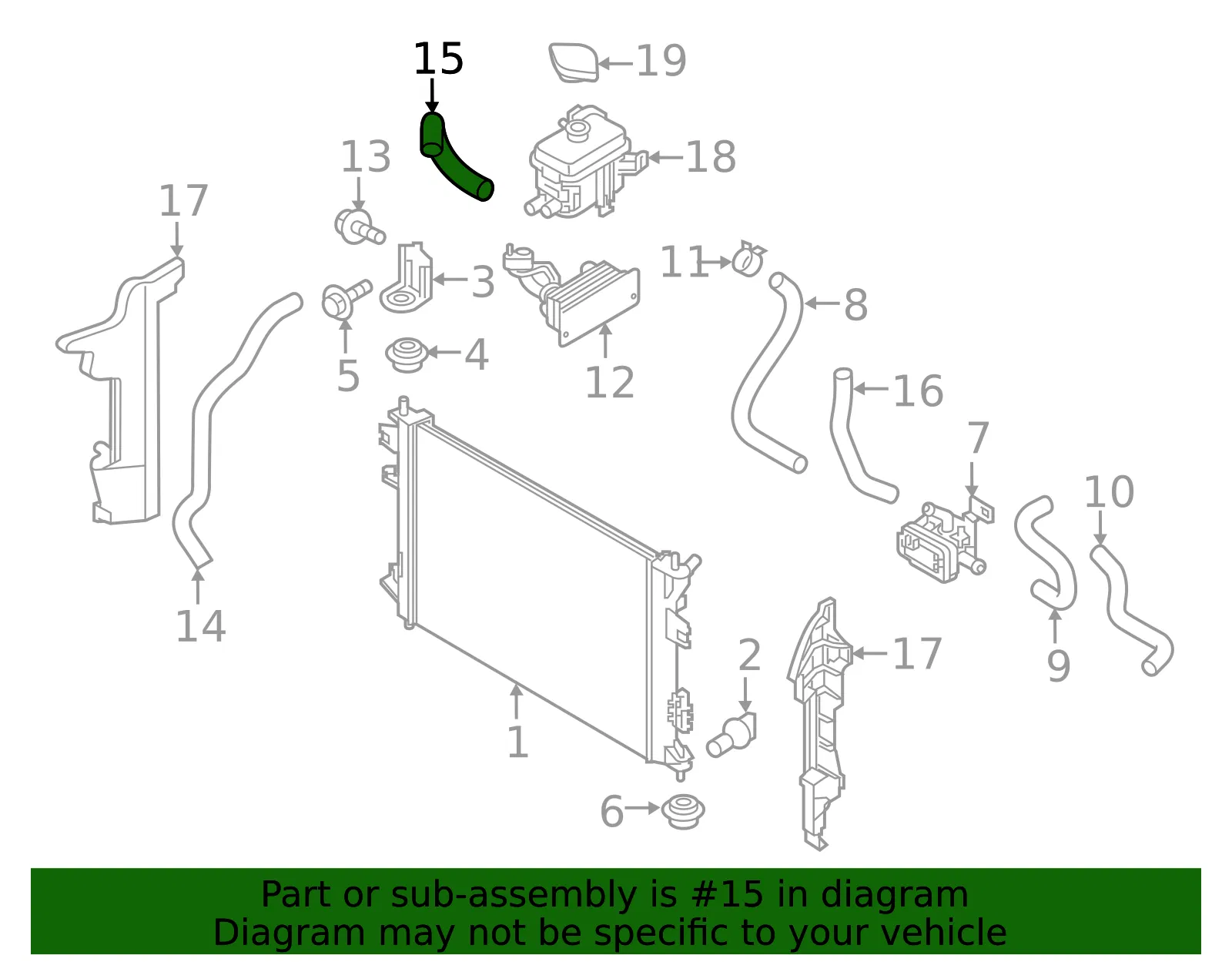 Lower Hose - Kia (25415-E4200) - view 2