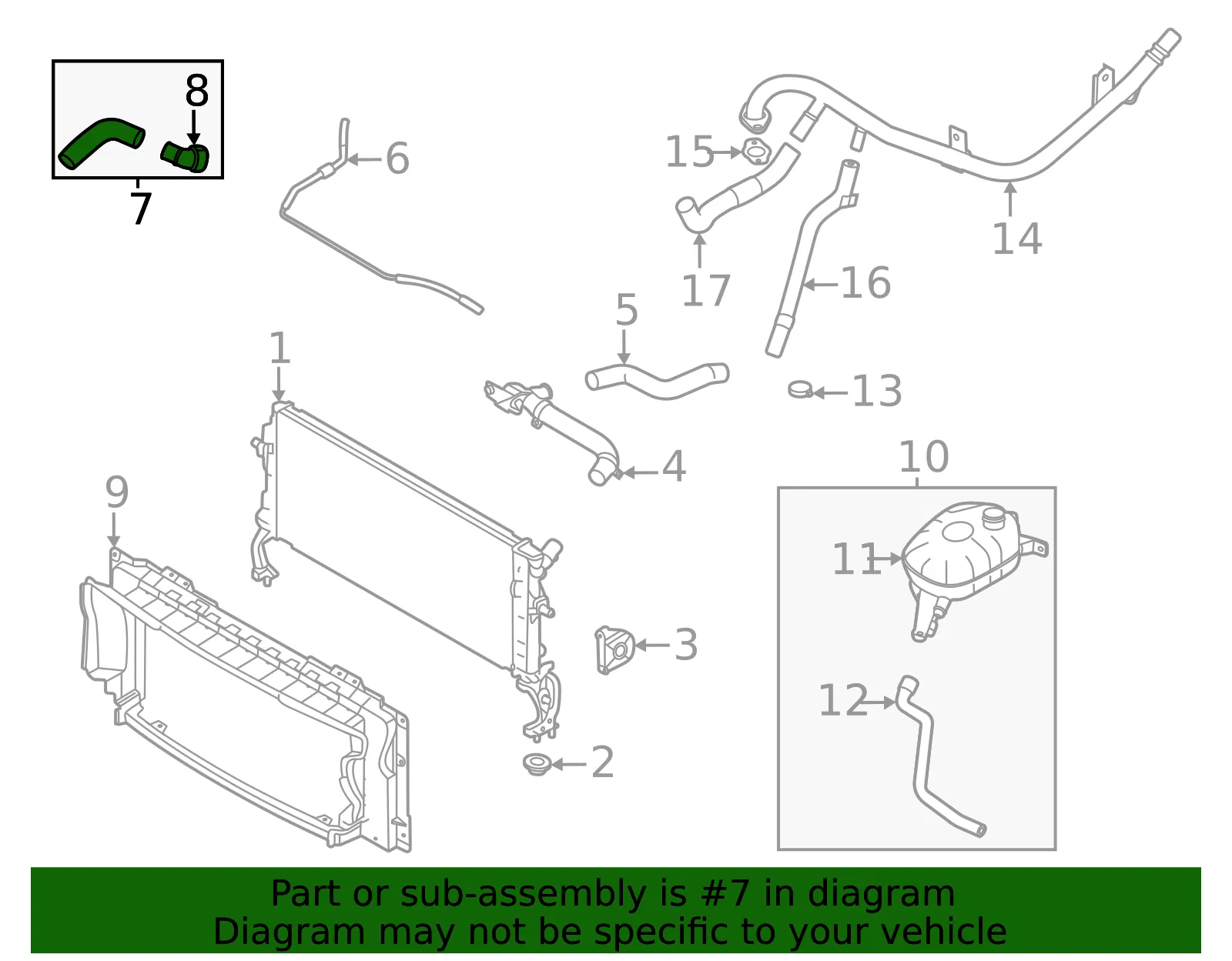 Lower Hose - Kia (25415-Q5000) - view 2