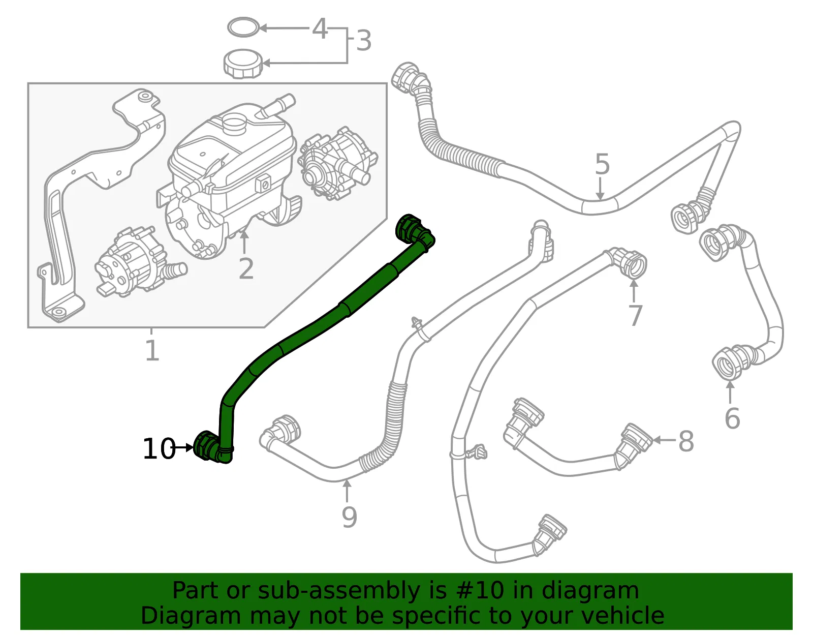Upper Return Hose - Kia (25473-AO200) - view 2