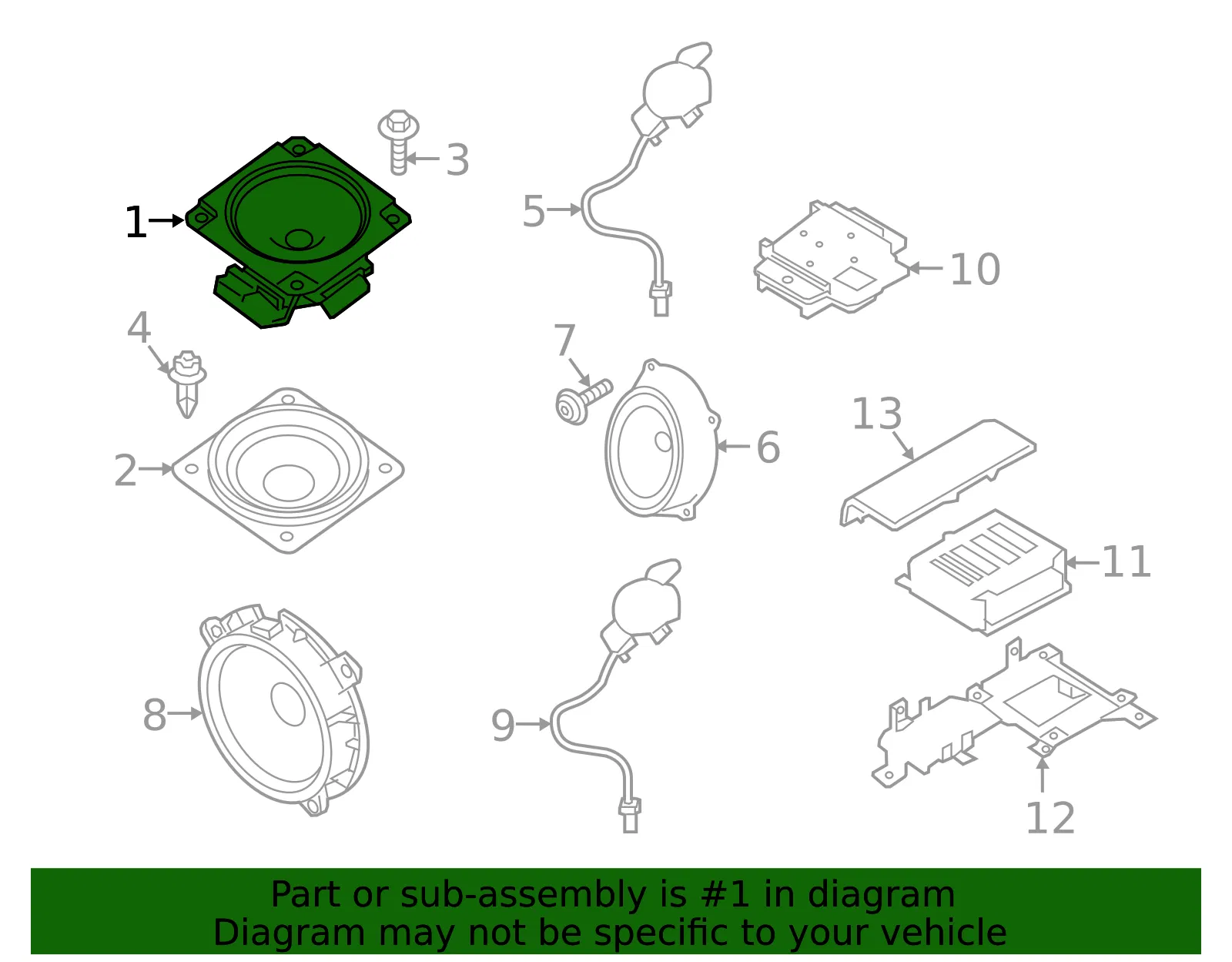 Inst Panel Speaker - Nissan (28152-EZ00A) - view 2