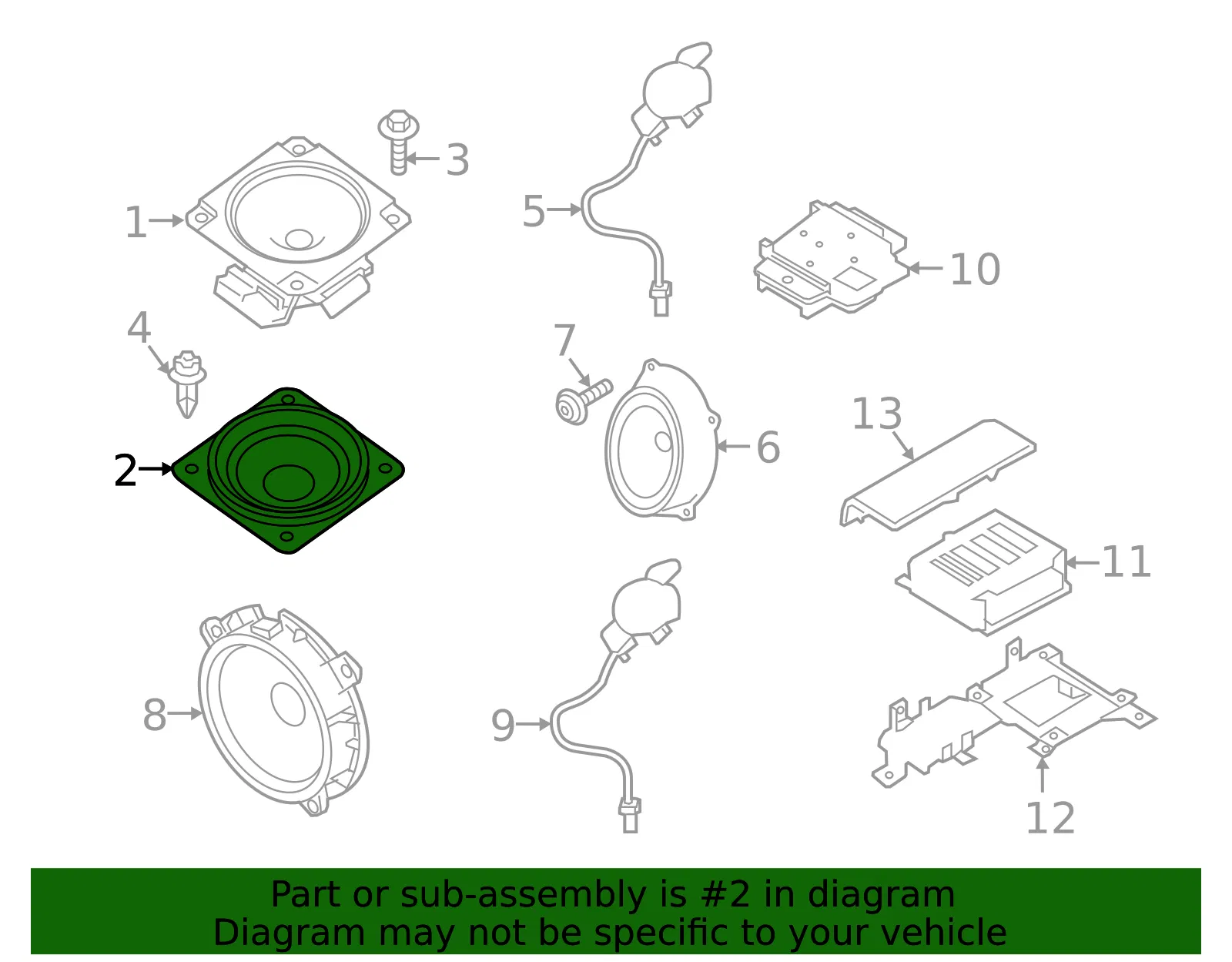 Inst Panel Speaker - Nissan (28154-EZ00A) - view 2