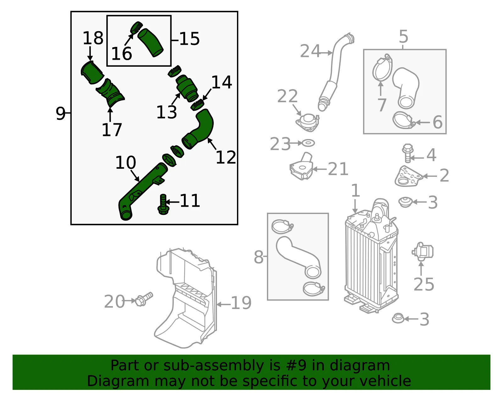 Inter-Cooler Pipe - Kia (28250-2B730) - view 2