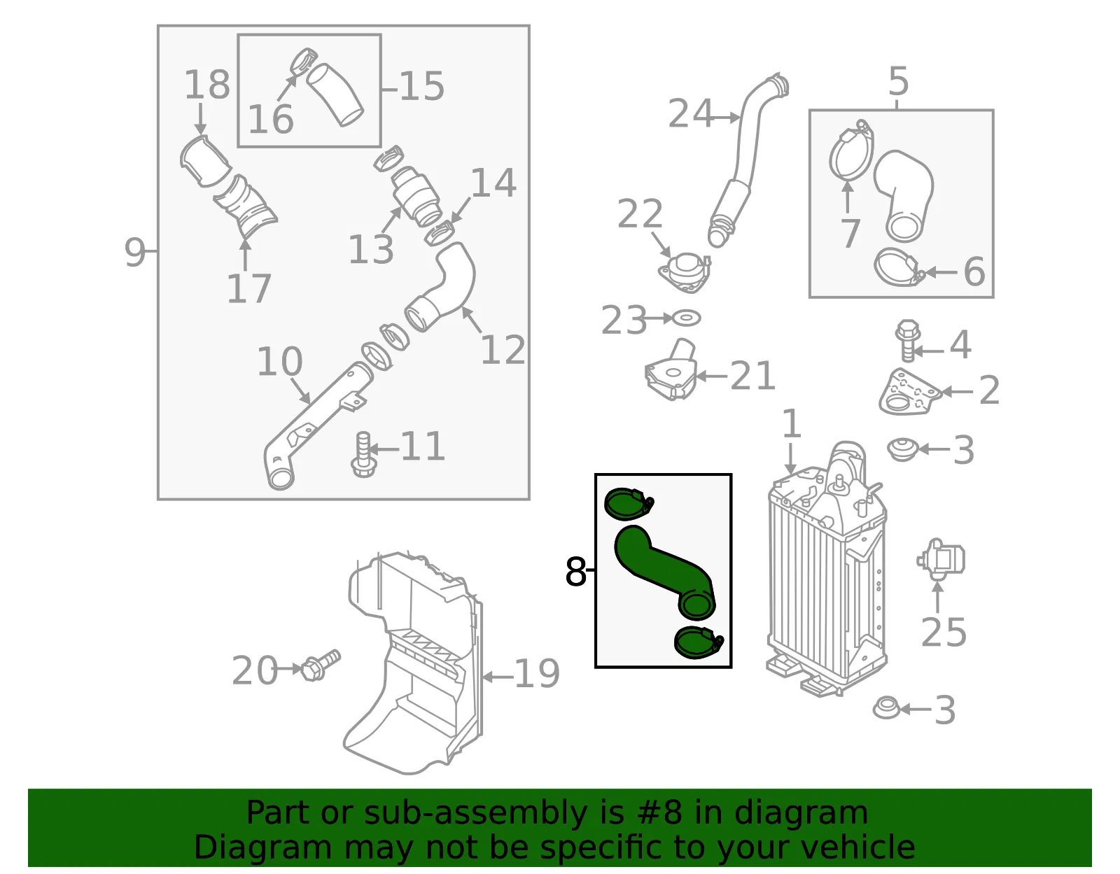 Inter-Cooler Pipe - Kia (28253-2B820) - view 2