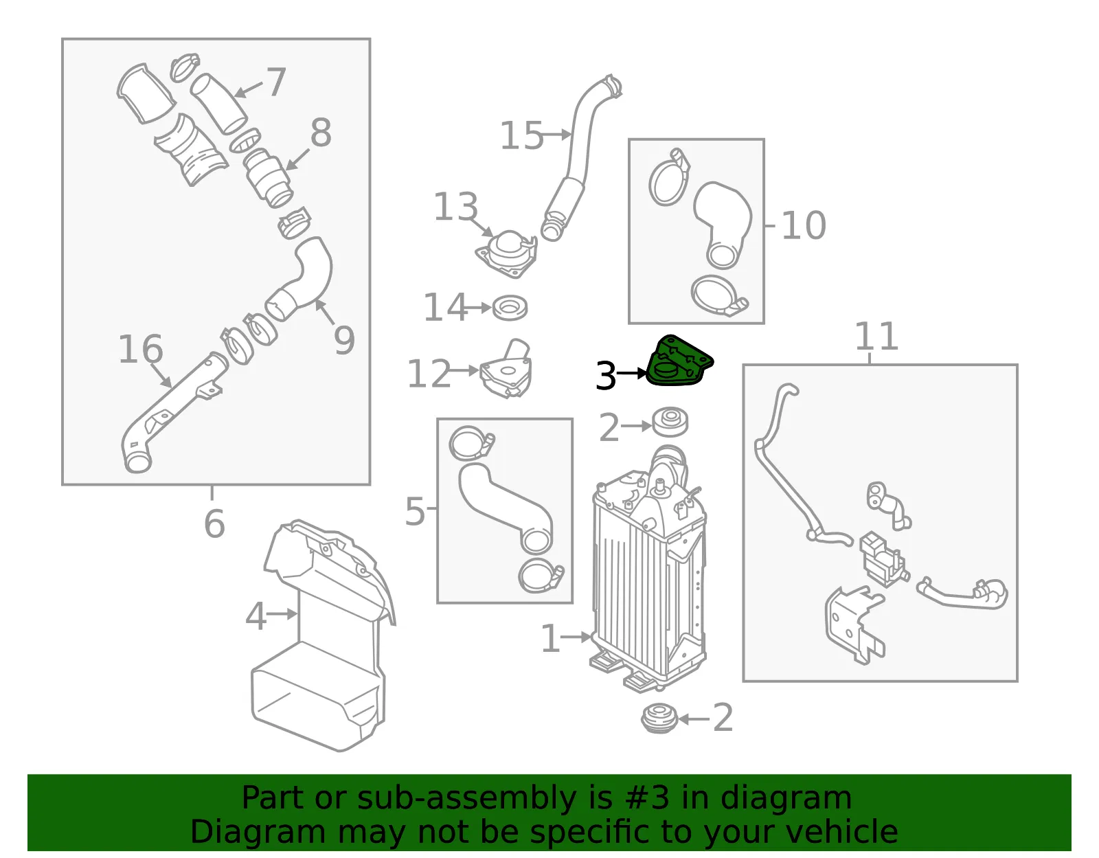 Inter-Cooler Mount Bracket - Kia (28259-2B710) - view 2