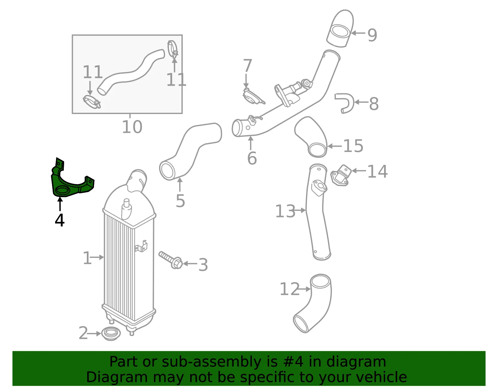 Inter-Cooler Mount Bracket - Kia (28259-2G000) - view 2