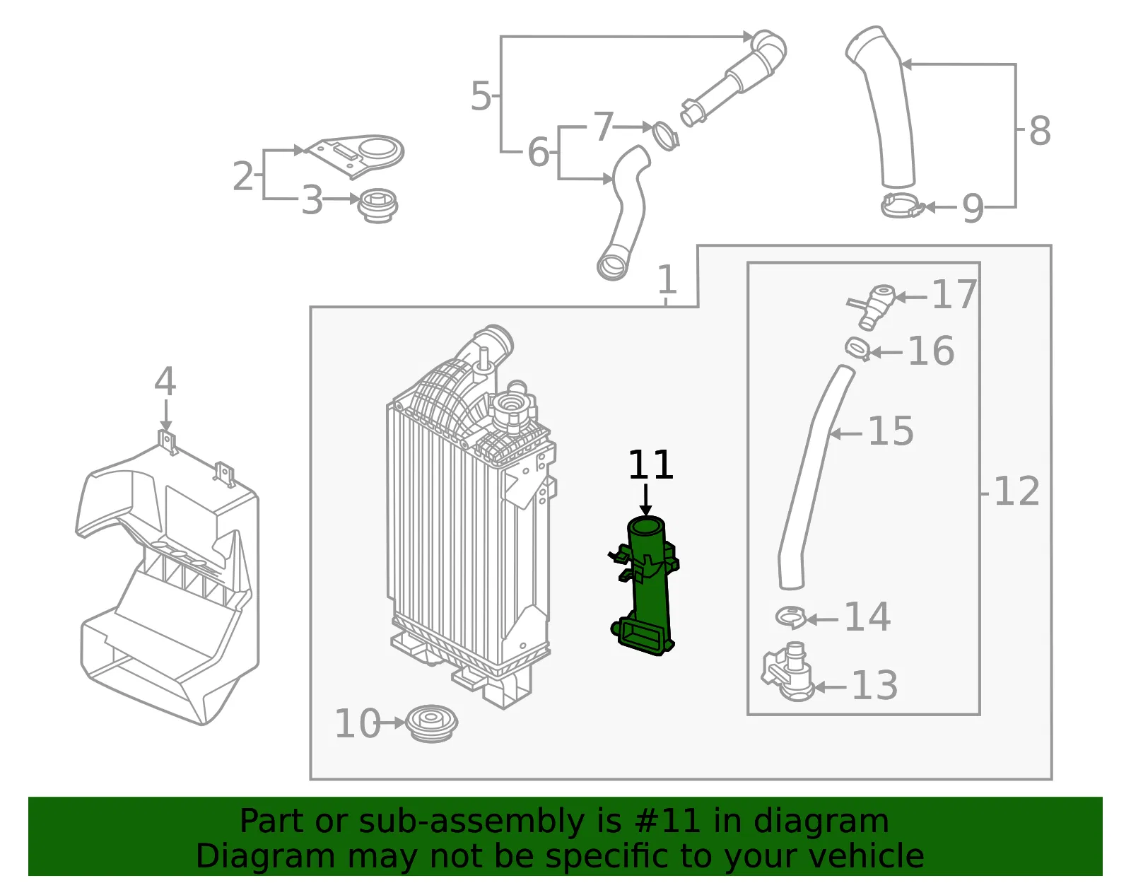 Inter-Cooler Pipe - Kia (28284-2S301) - view 2