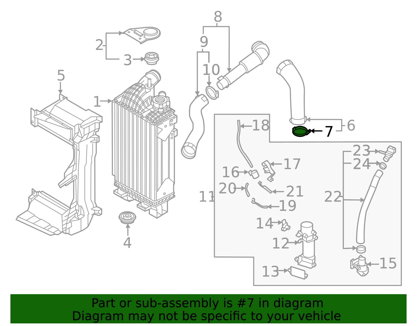 Outlet Hose Clamp - Kia (28292-2F070) - view 2