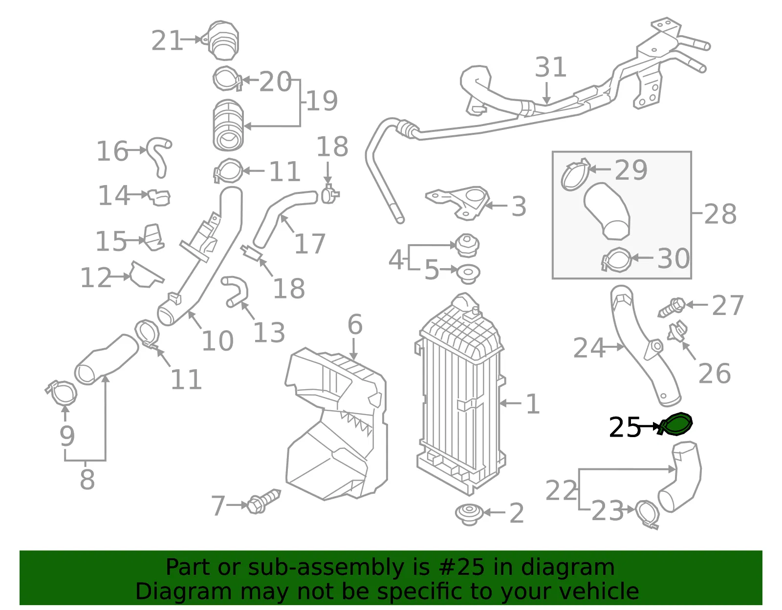 Outlet Hose Clamp - Kia (28292-3A070) - view 2
