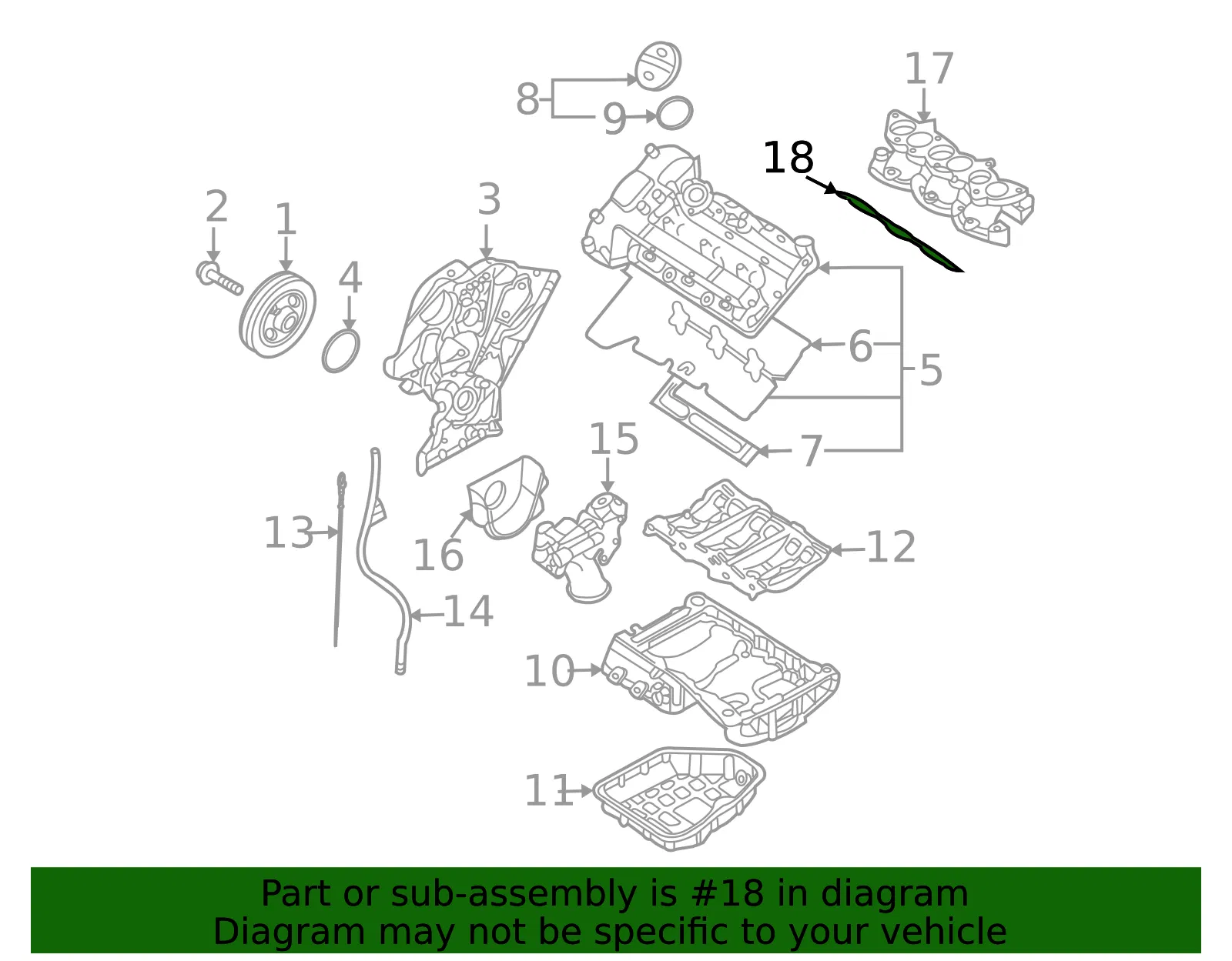 Gasket - Kia (28411-3C612) - view 2
