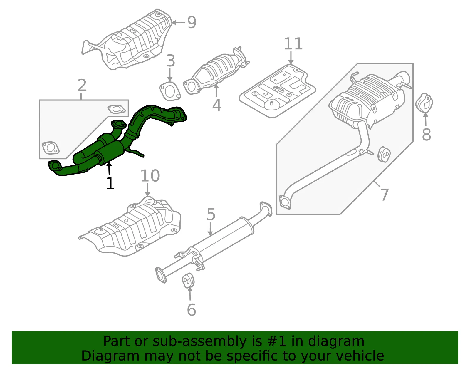 Front Pipe - Kia (28610-1D300) - view 3