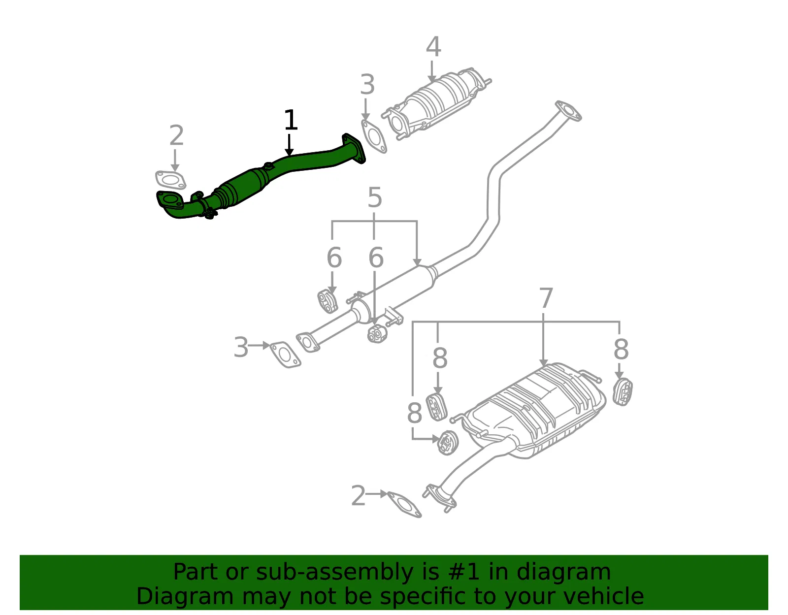 Front Pipe - Kia (28610-2F360) - view 2