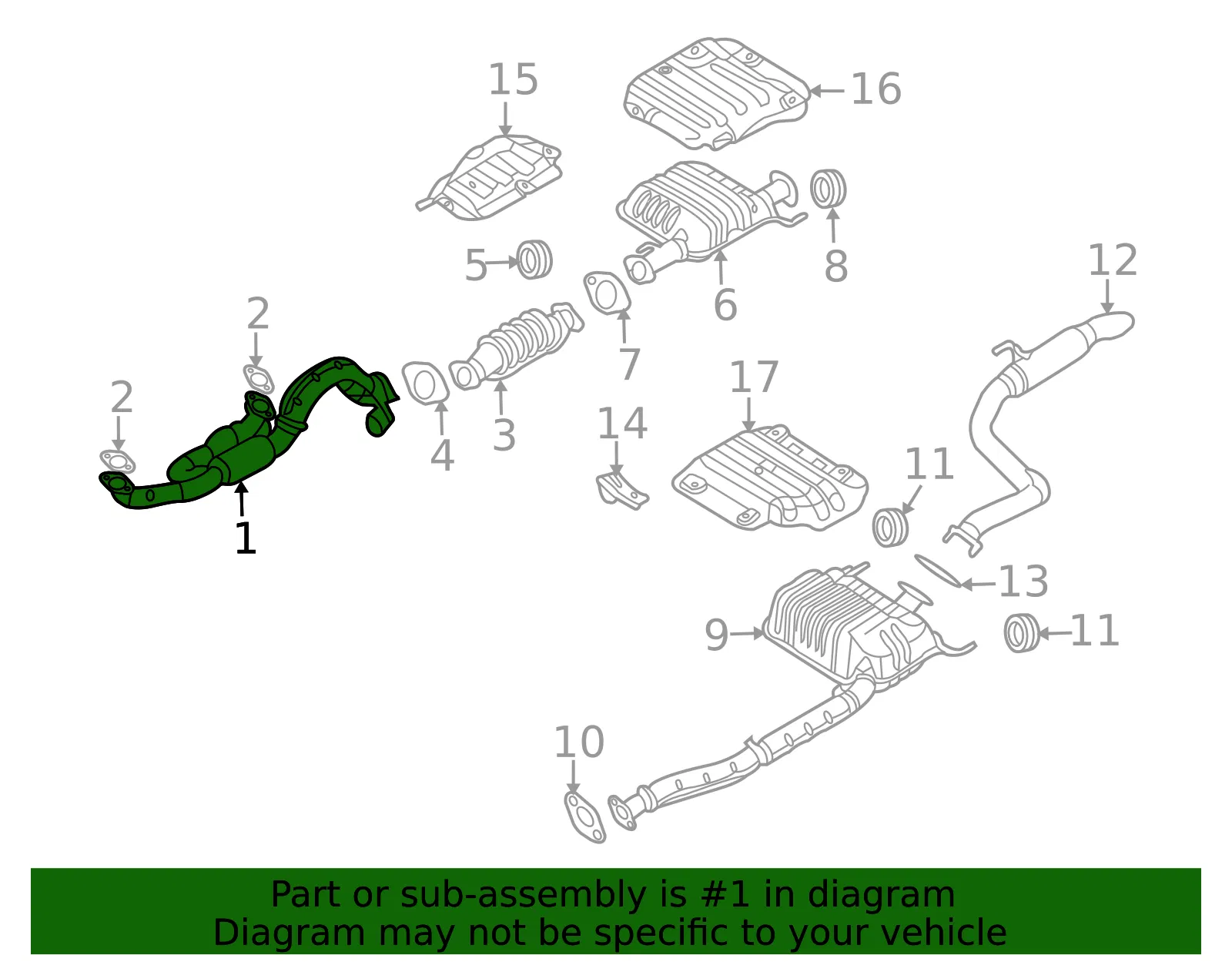 Front Pipe - Kia (28610-4D100) - view 2