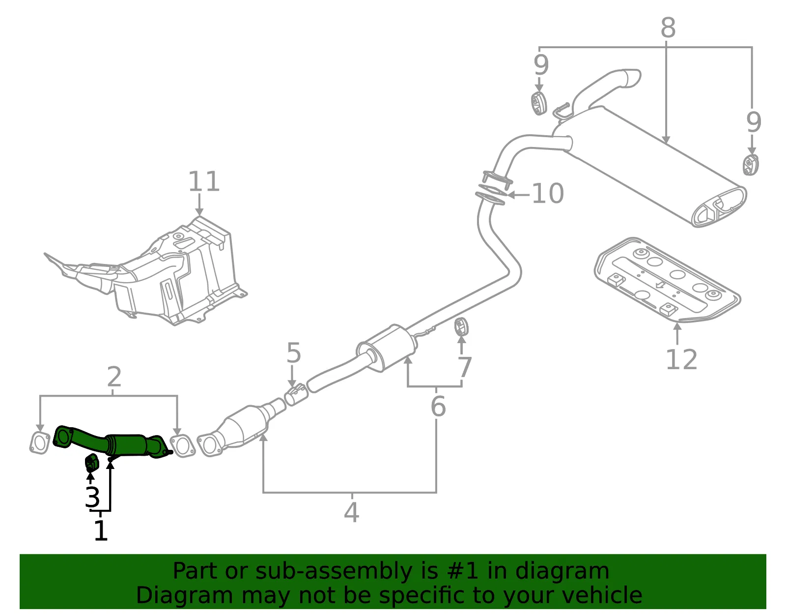 Front Pipe - Kia (28610-J9250) - view 2