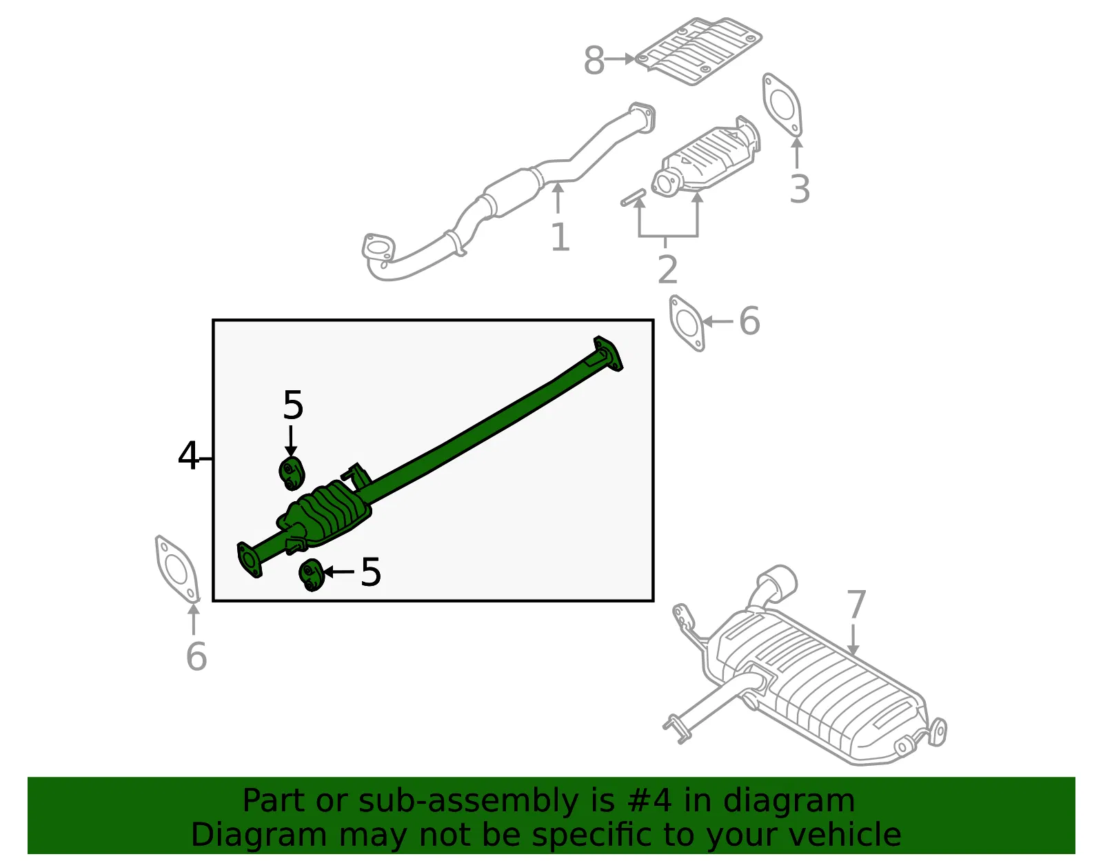 Center Pipe - Kia (28650-2E151) - view 2