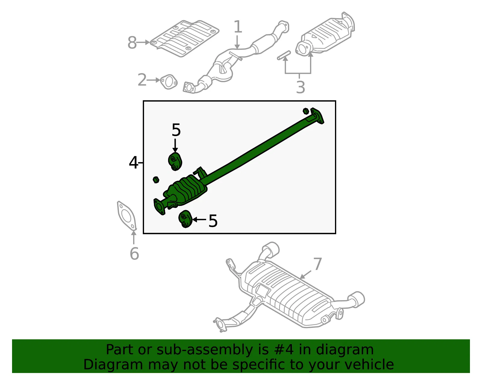 Center Pipe - Kia (28650-2E401) - view 2