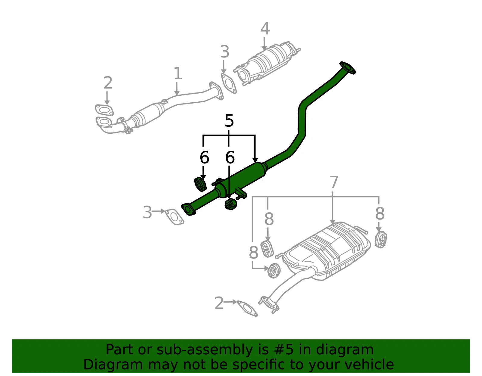Intermediate Pipe - Kia (28650-2F990) - view 2