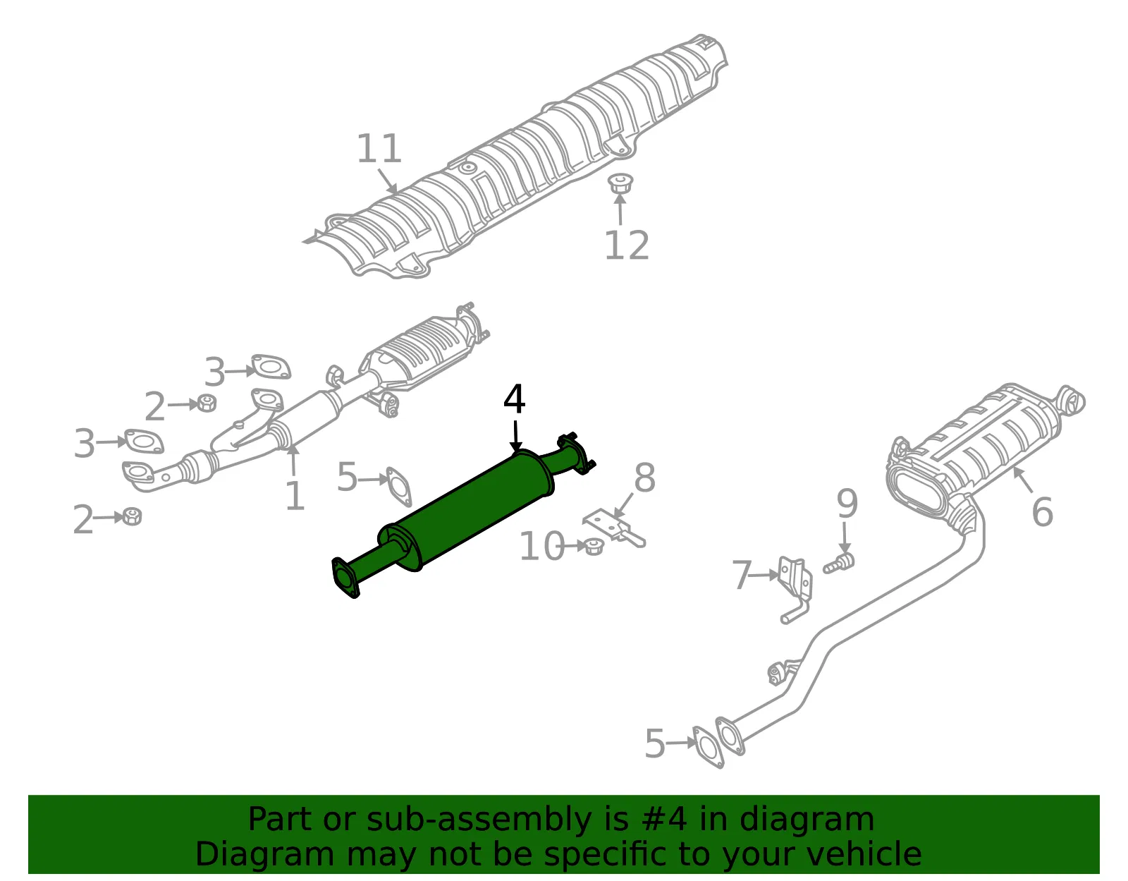 Center Pipe - Kia (28650-3F030) - view 2
