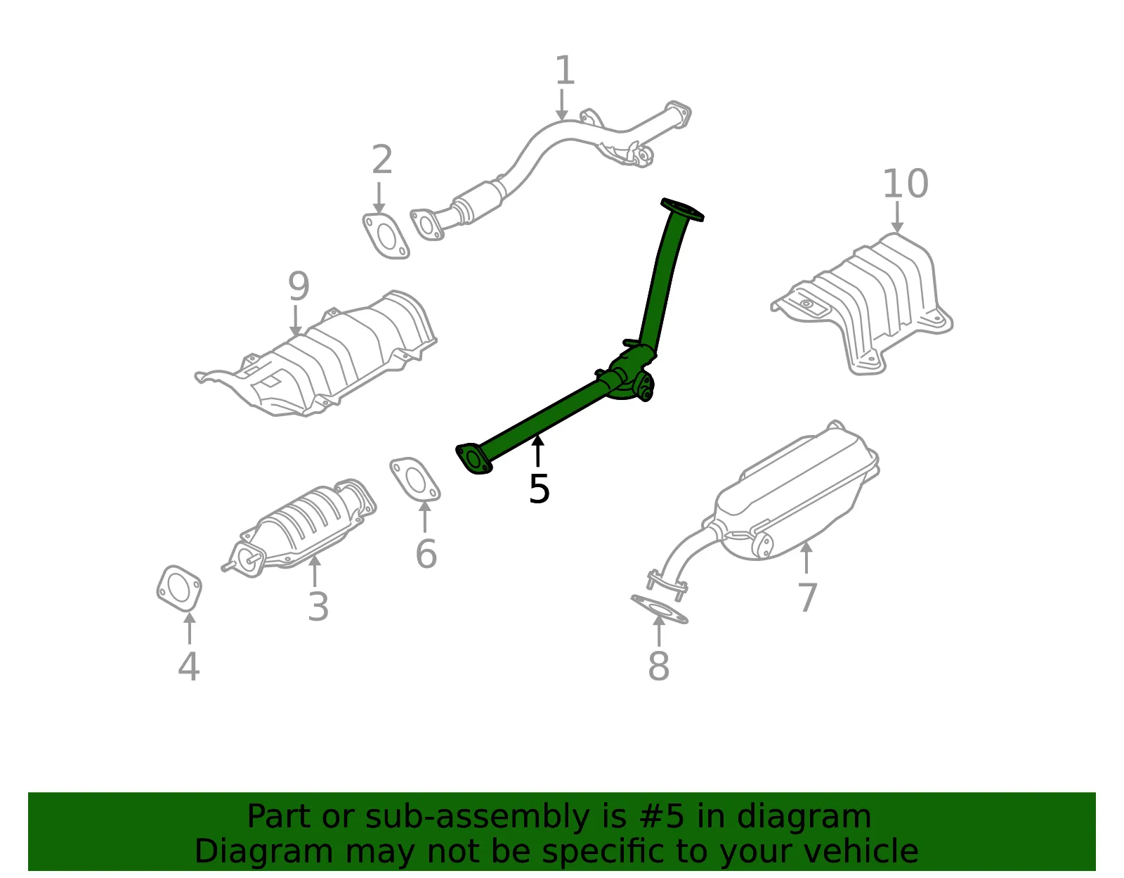 Intermediate Pipe - Kia (28700-1G700) - view 2