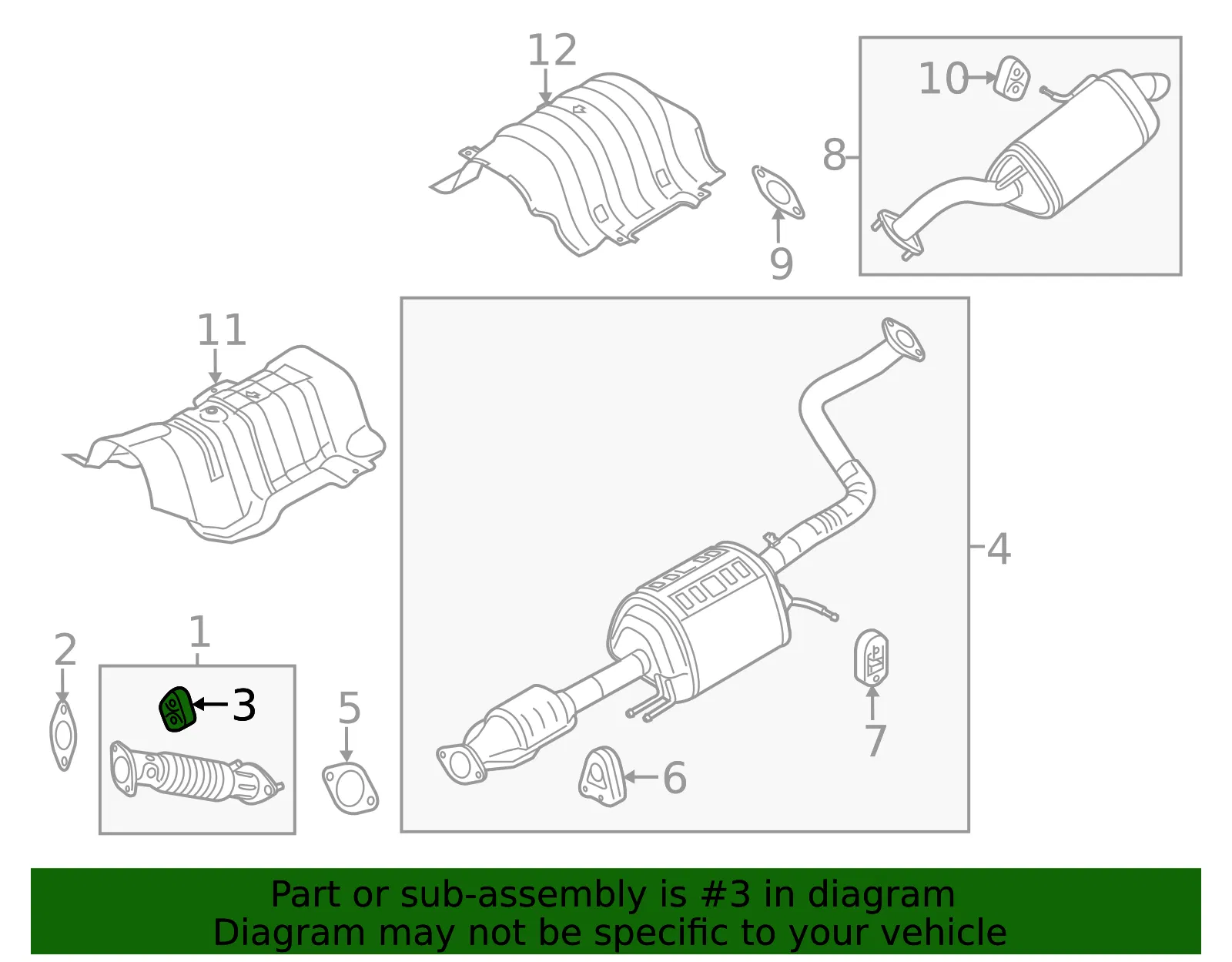 Front Pipe Hanger - Kia (28768-B2000) - view 2