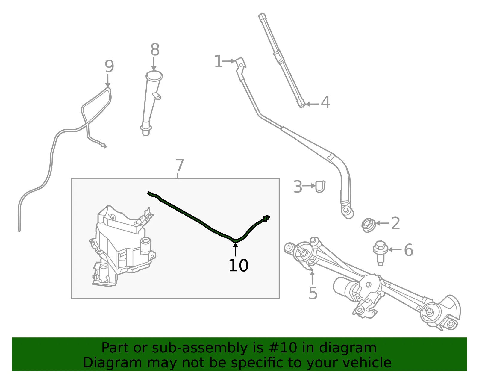 Washer Nozzle - Nissan (28932-6TA3A) - view 2
