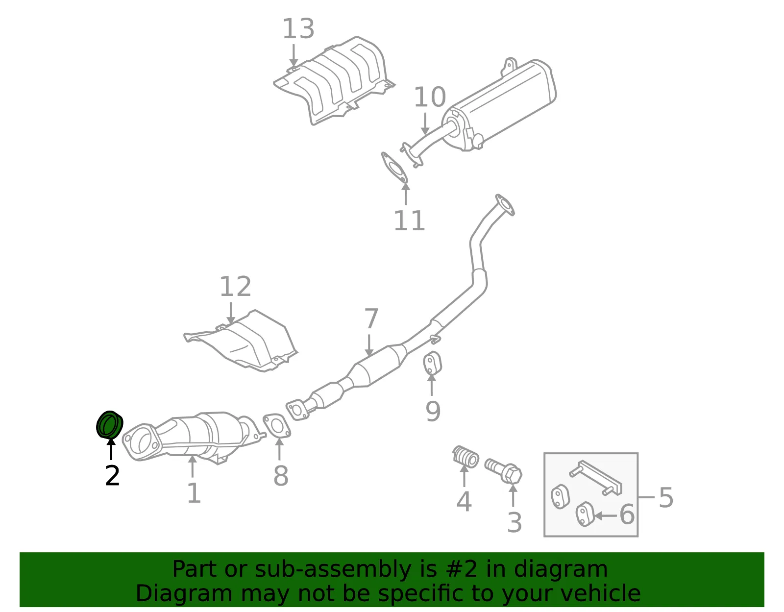 Converter Gasket - Kia (28962-2B310) - view 2