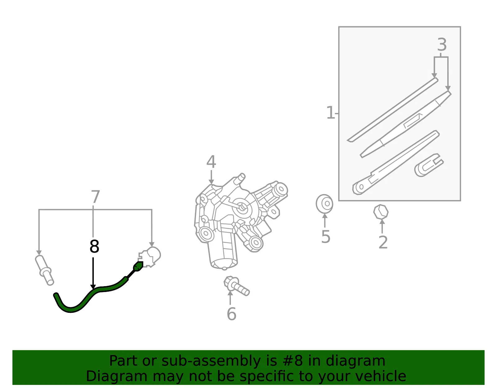Lift-Gate Washer Hose - Nissan (28975-6RR1A) - view 2