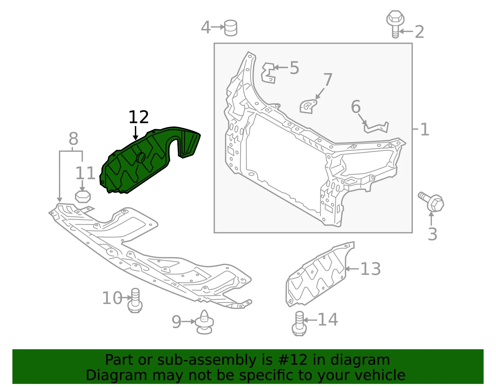Side Shield - Passenger Side (RH) - Kia (29120-2P200) - view 2