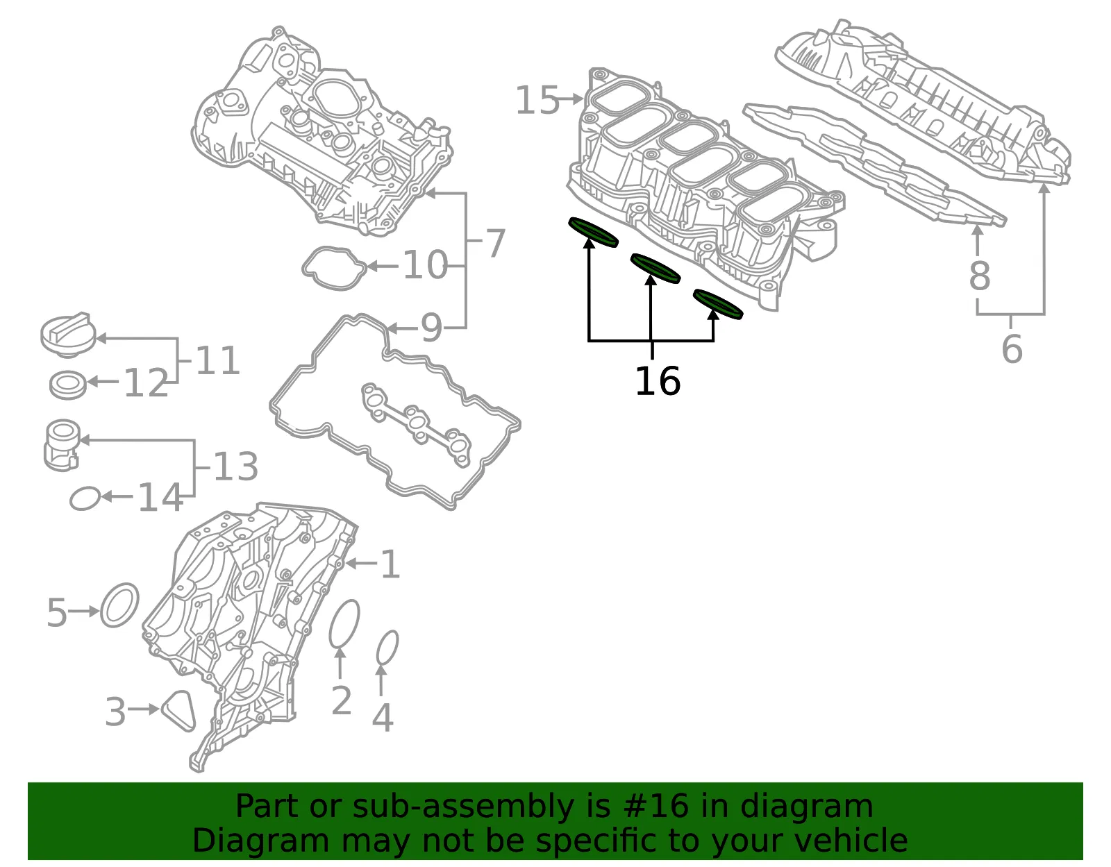 Plenum Gasket - Kia (29215-3CFA1) - view 3