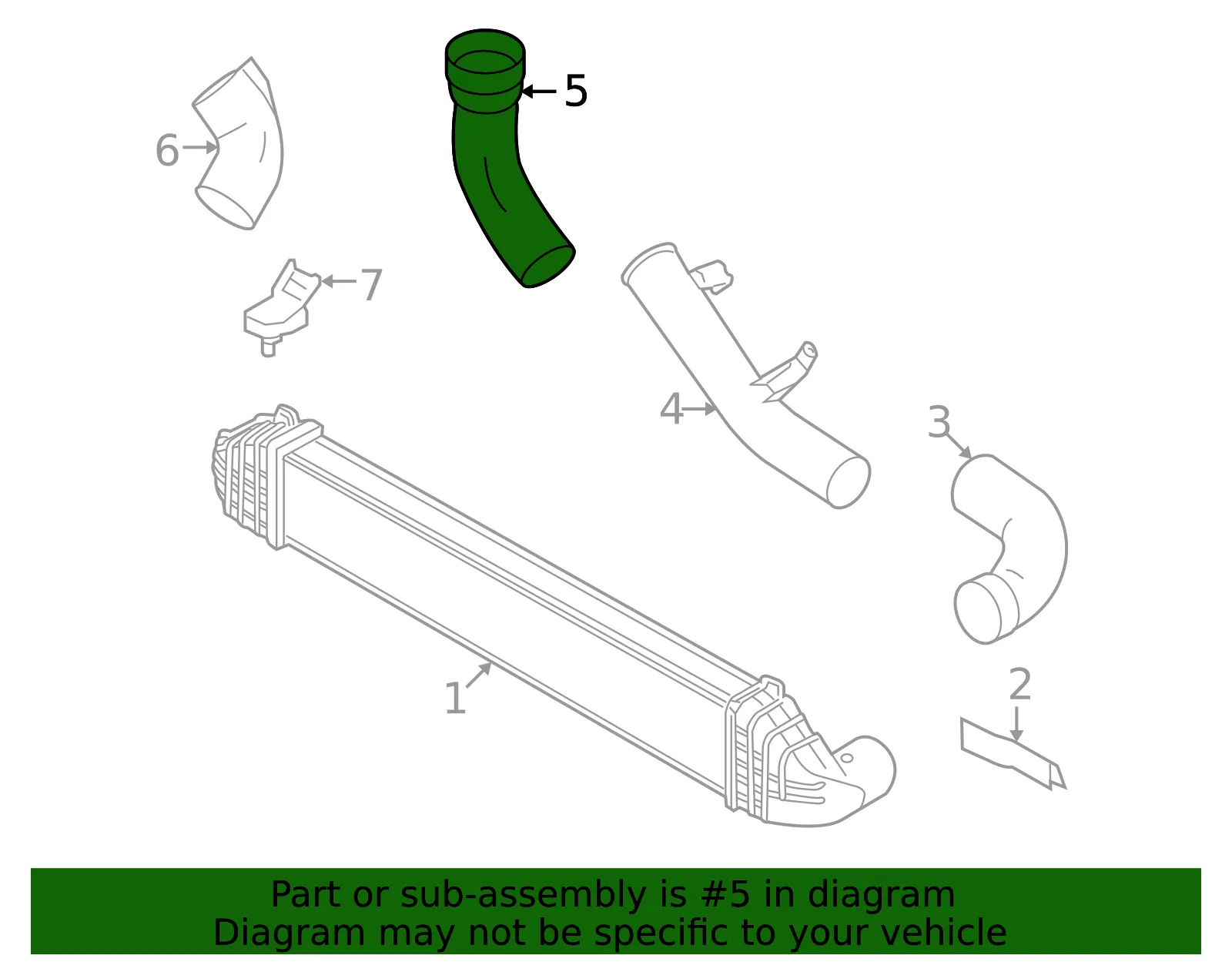 Inter-Cooler Pipe - Volvo (30636611) - view 3
