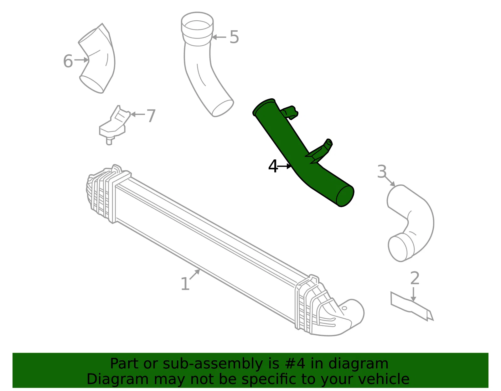 Inter-Cooler Pipe - Volvo (30636612) - view 3
