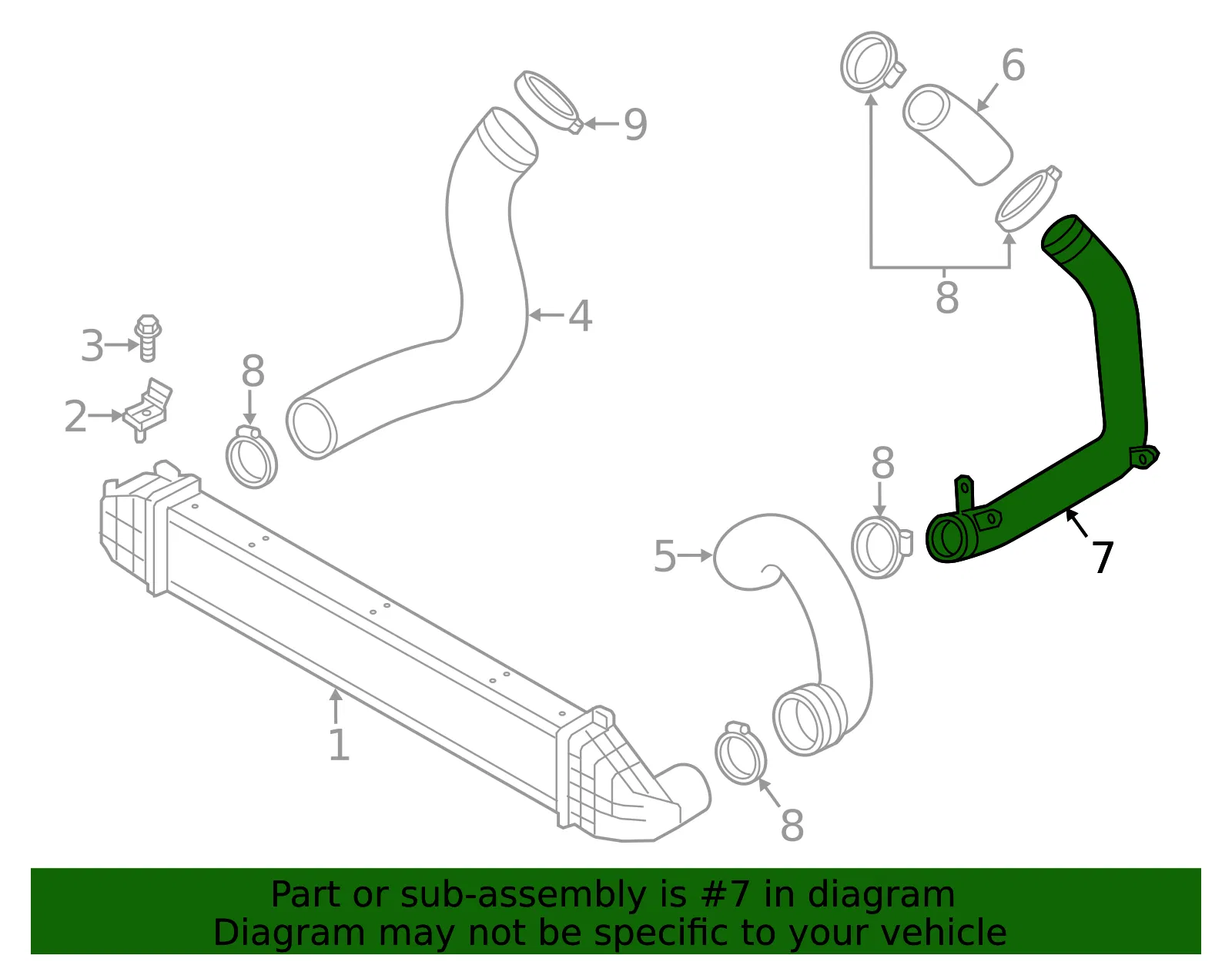Inter-Cooler Pipe - Volvo (30636784) - view 2