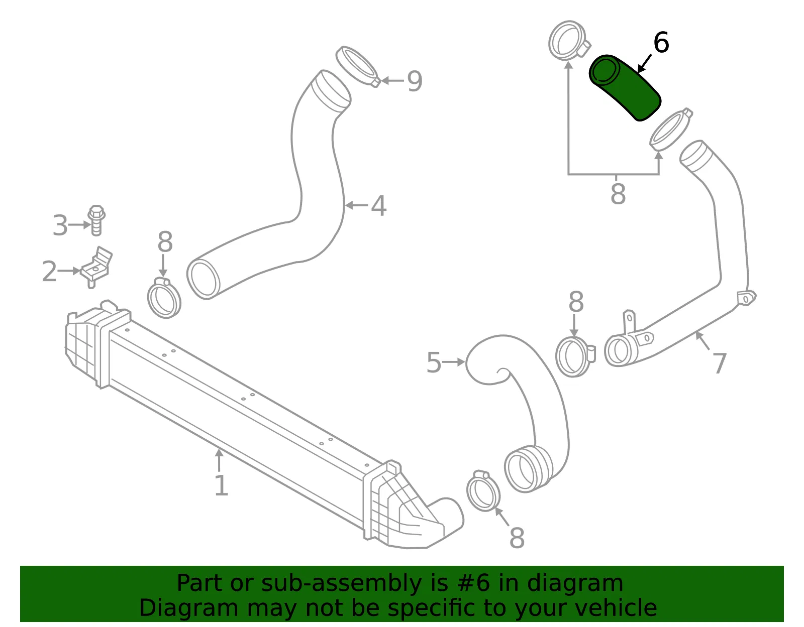 Inter-Cooler Pipe - Volvo (30636785) - view 2