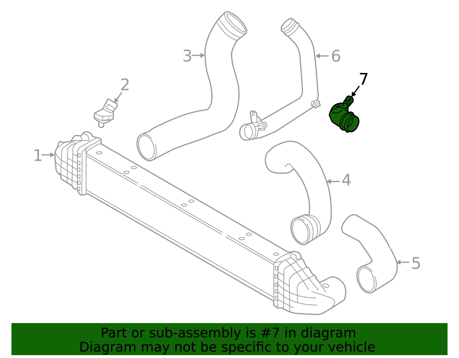 Inter-Cooler Pipe - Volvo (30636786) - view 2