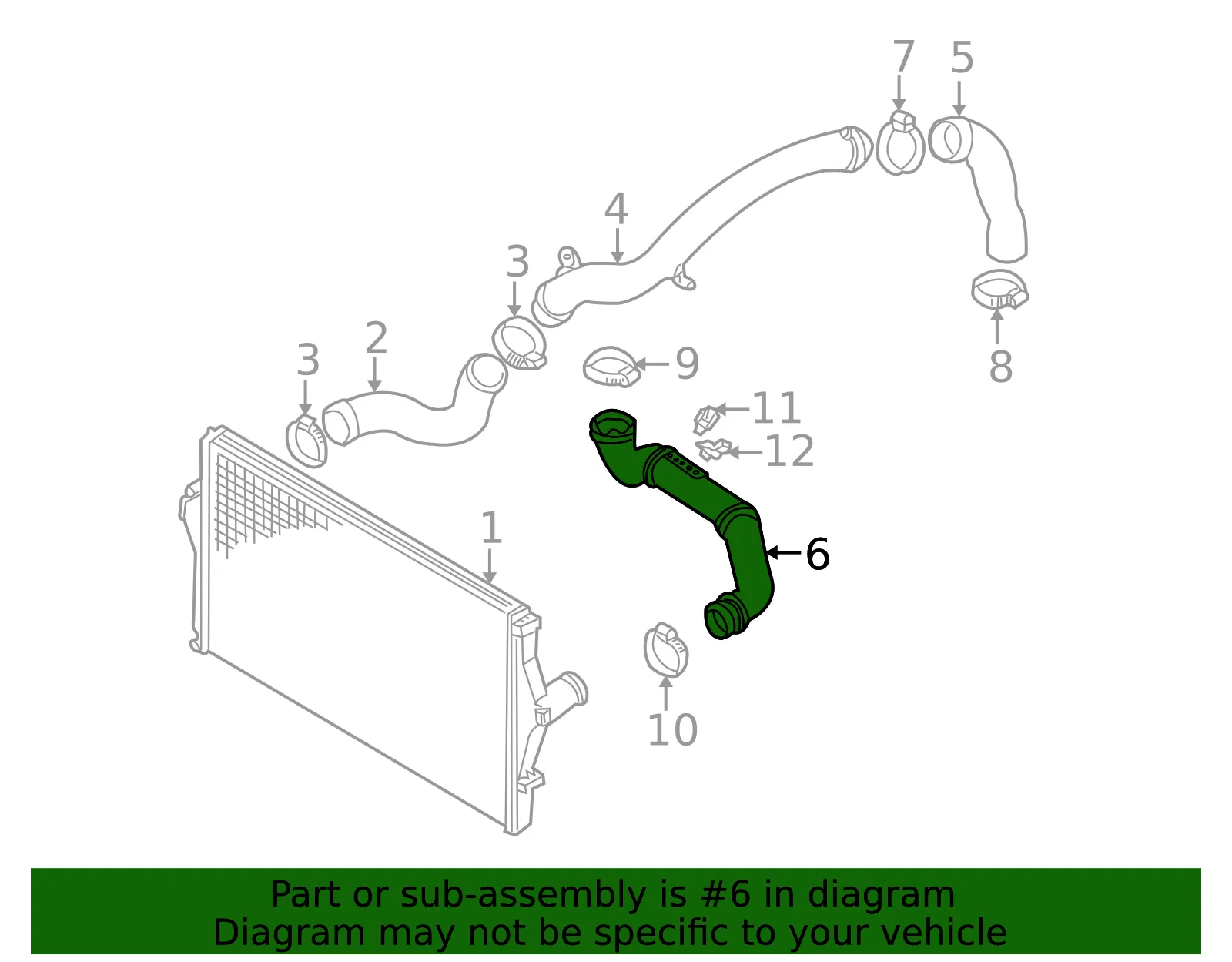 Inter-Cooler Pipe - Volvo (31101214) - view 3