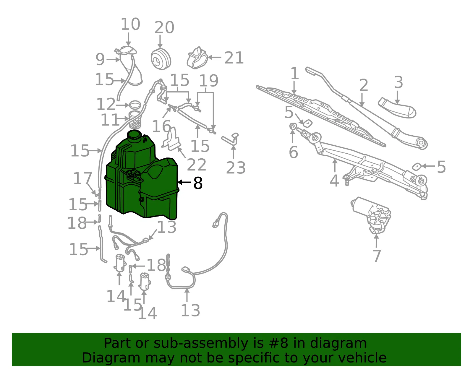 Washer Fluid Reservoir - Volvo (30663134) - view 3
