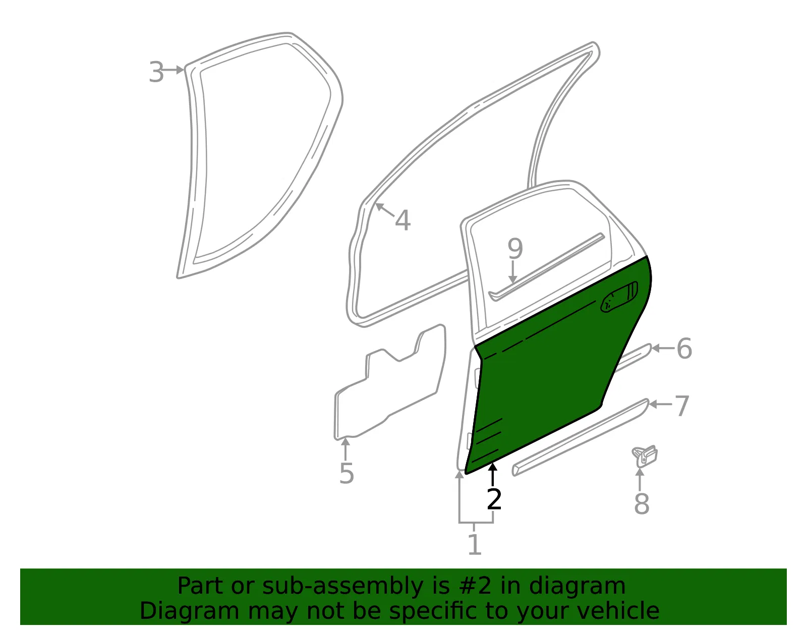Outer Panel - Driver's Side (LH) - Volvo (30661232) - view 2