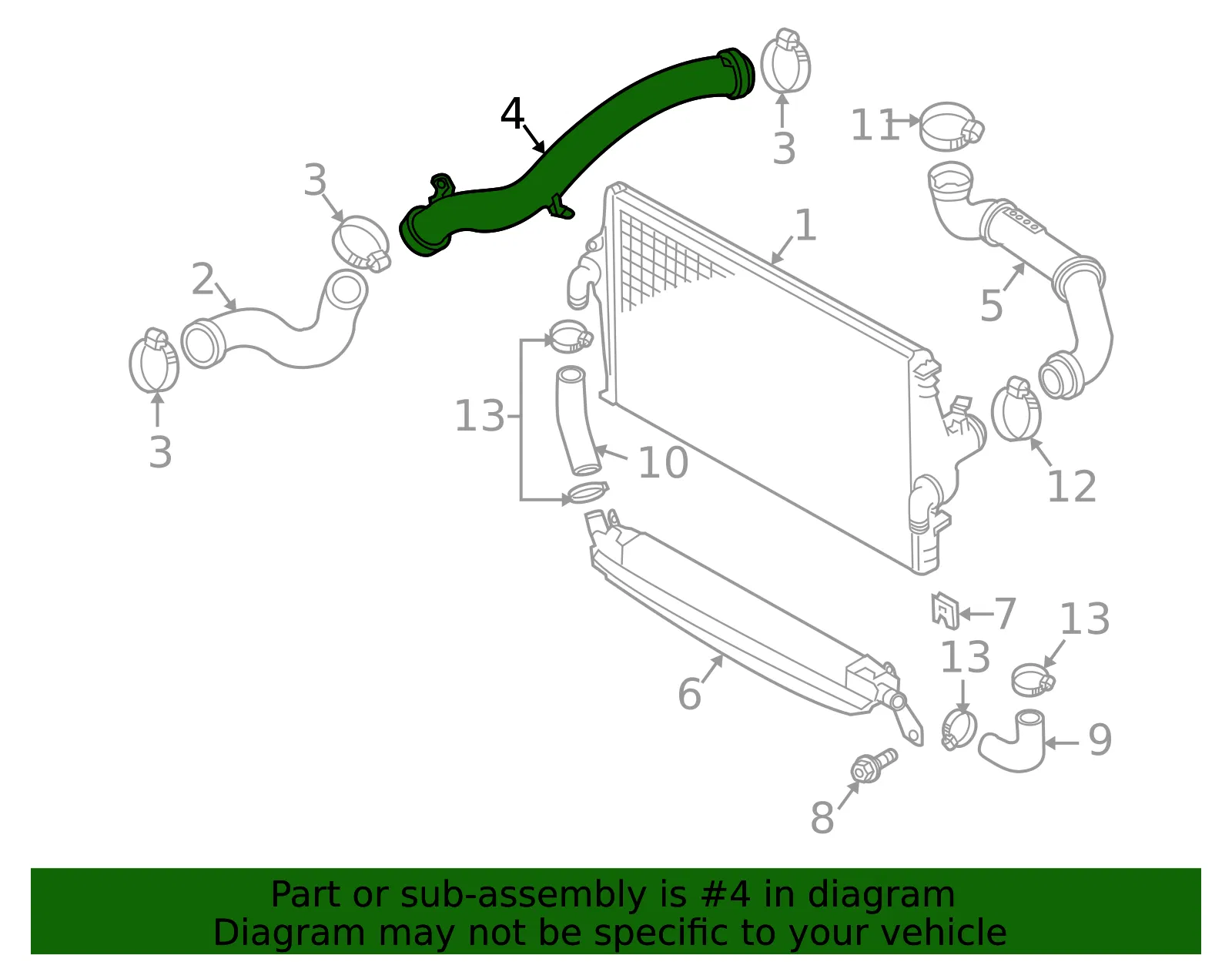Inter-Cooler Pipe - Volvo (30666126) - view 3