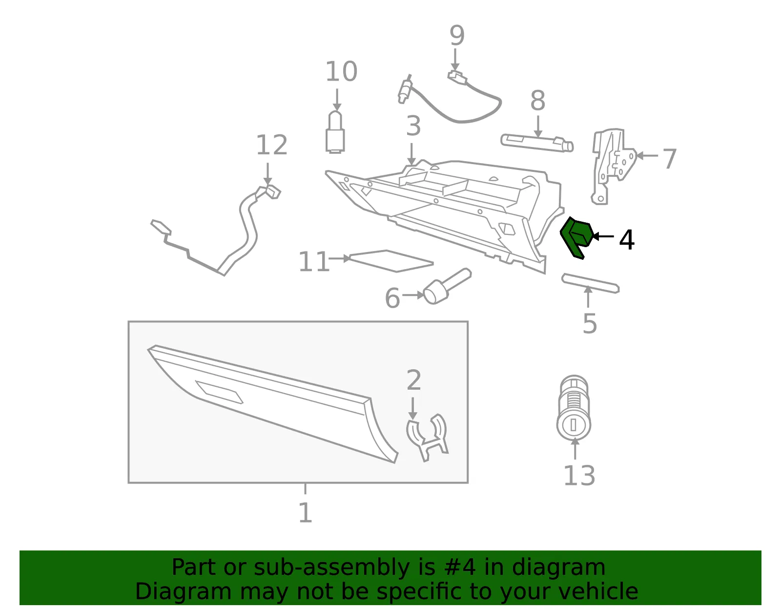 Glove Box Retainer - Driver's Side (LH) - Volvo (30676282) - view 2
