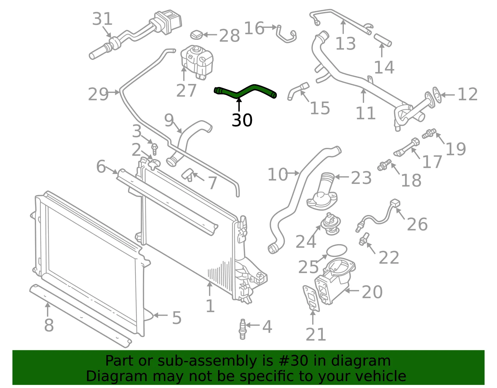 Overflow Hose - Volvo (30680923) - view 3