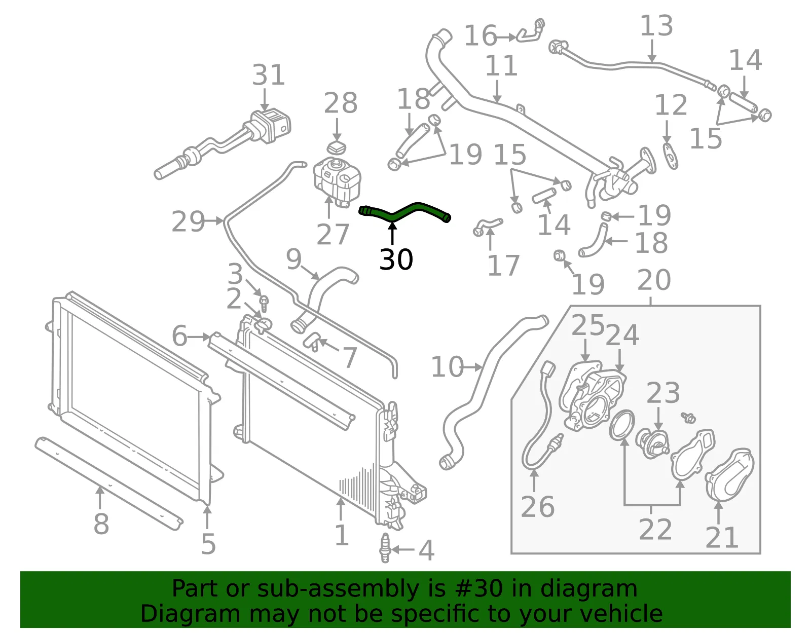 Overflow Hose - Volvo (30680924) - view 3