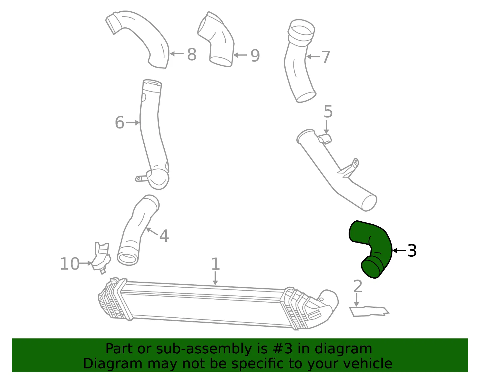 Inter-Cooler Pipe - Volvo (30741448) - view 2