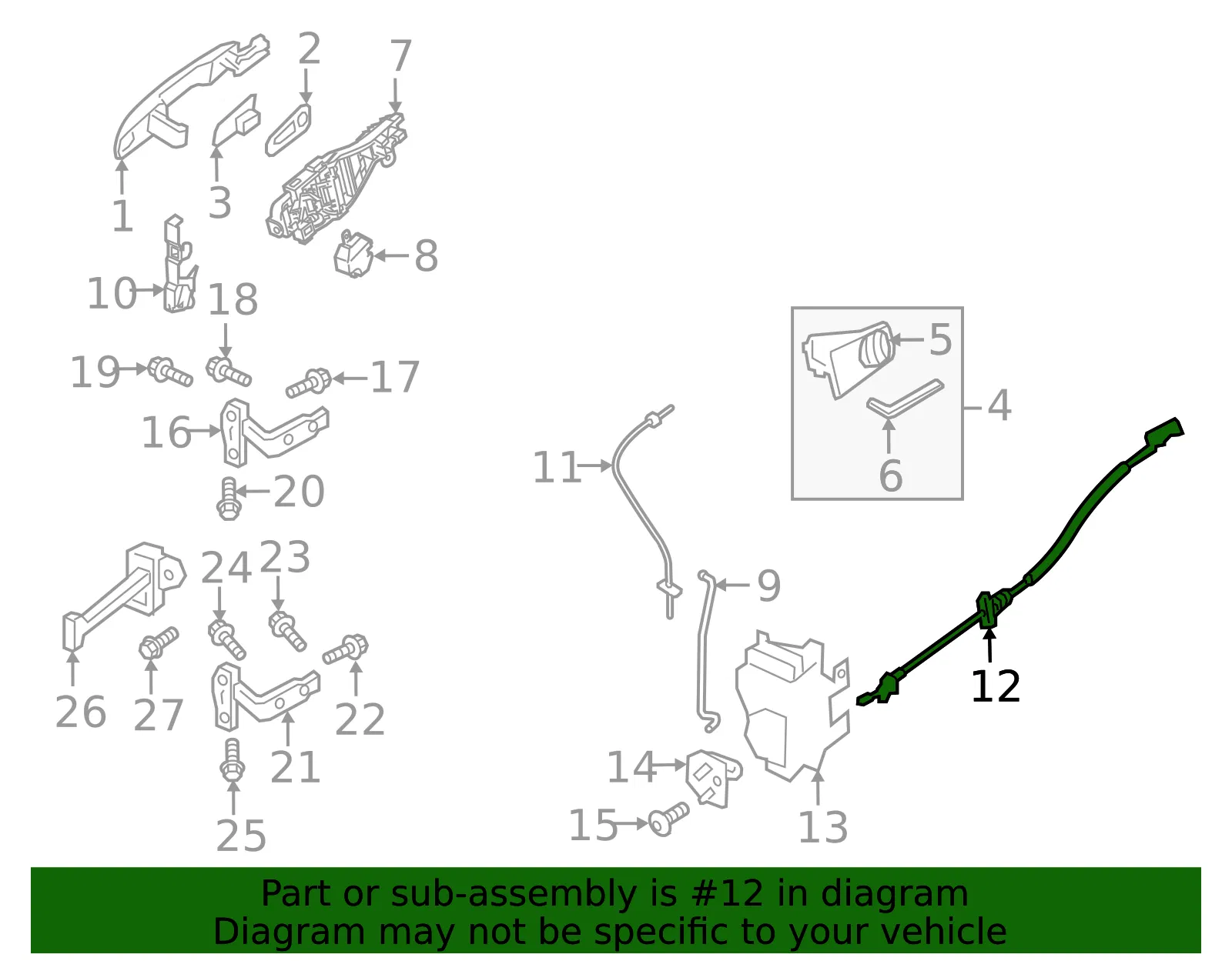Release Cable - Volvo (30747087) - view 2