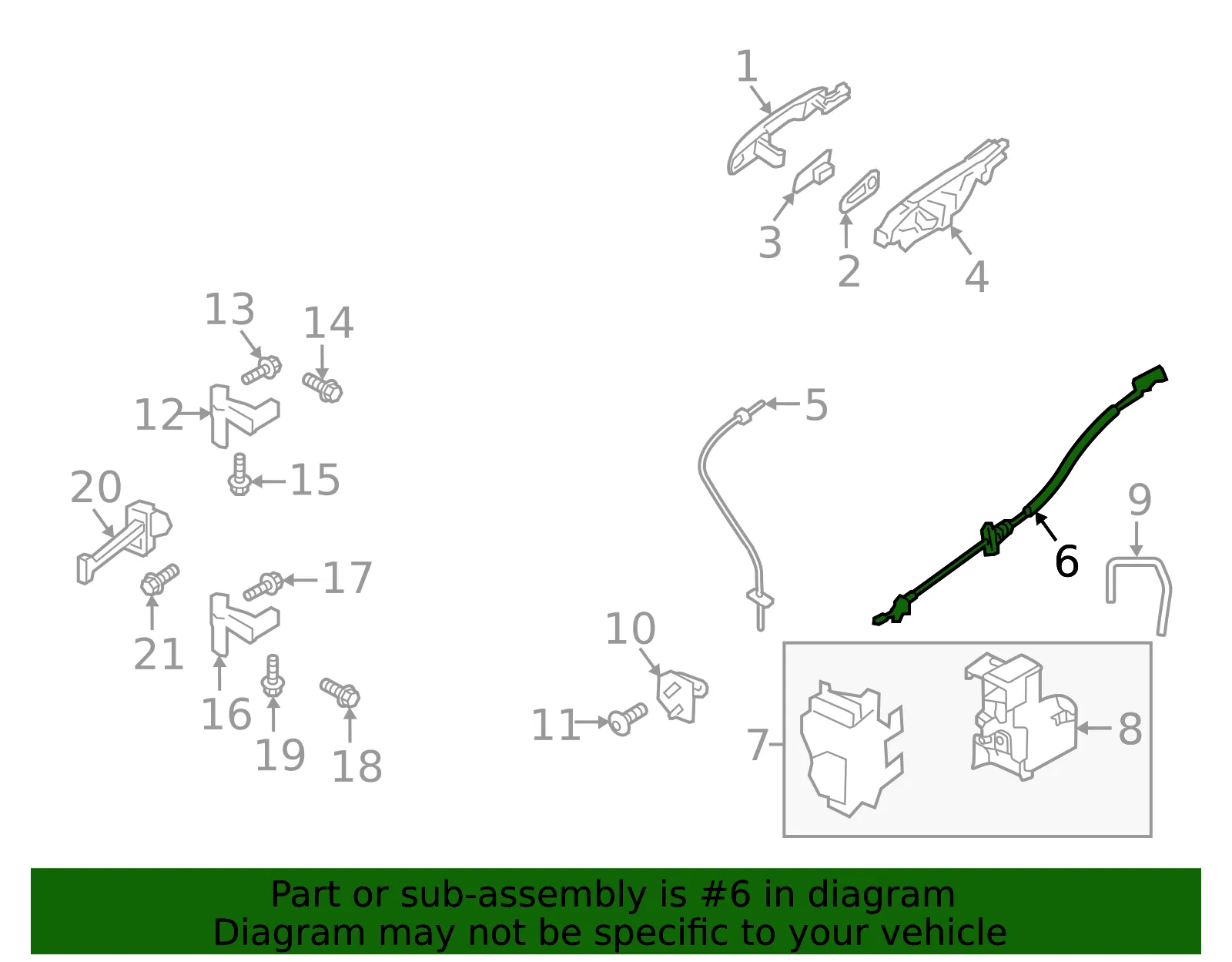 Release Cable - Volvo (30747103) - view 2