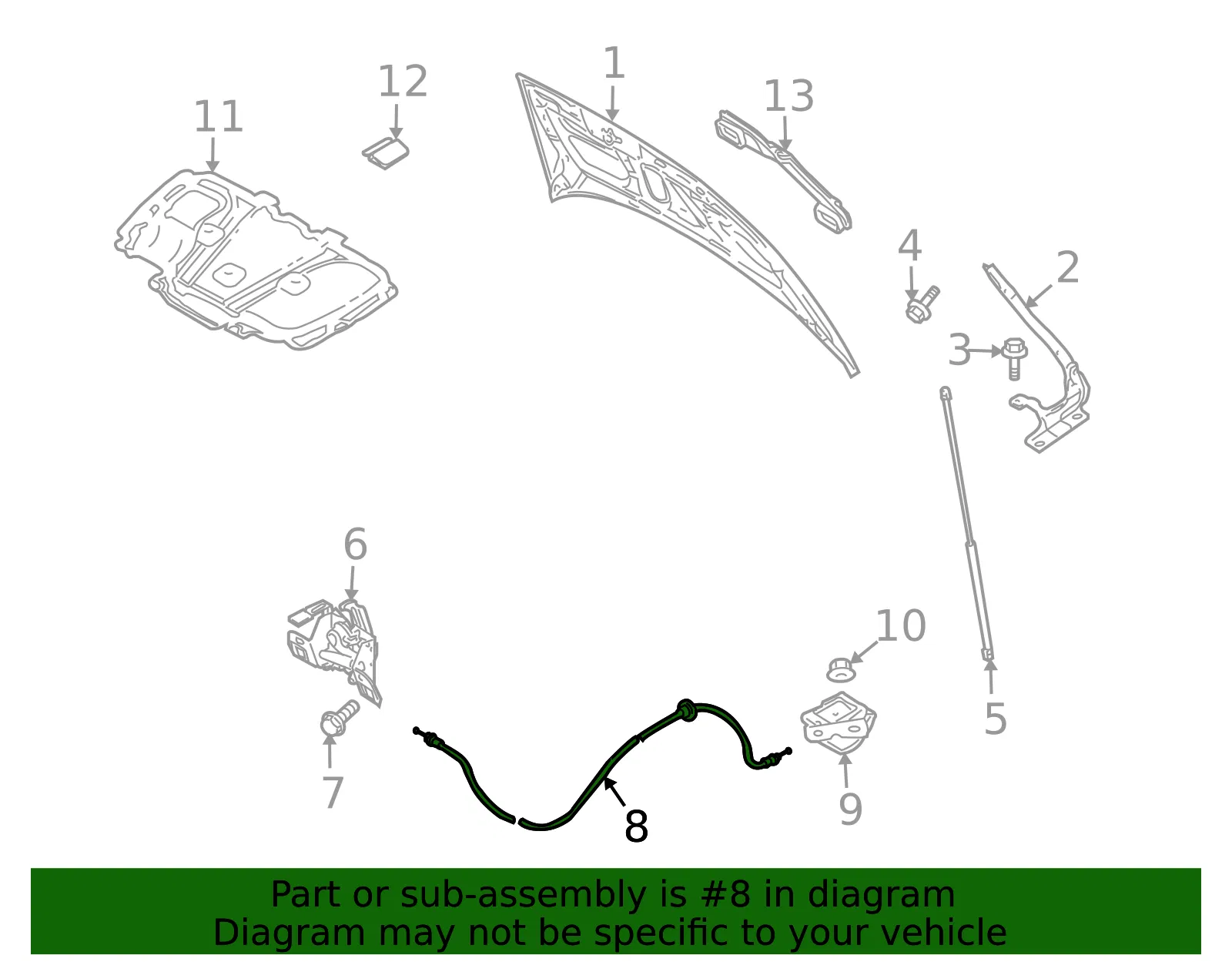 Release Cable - Volvo (30753017) - view 2
