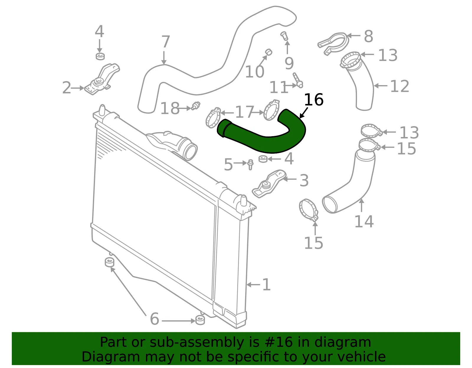 Inter-Cooler Pipe - Volvo (30899060) - view 2