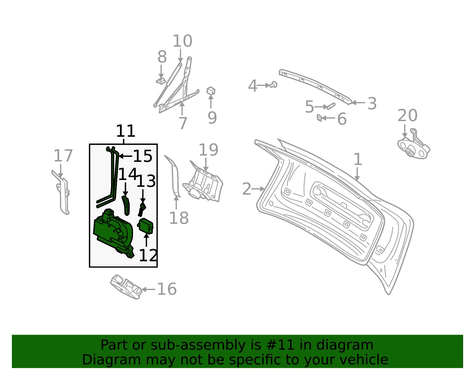 Lock Assembly - Volvo (31253052) - view 3