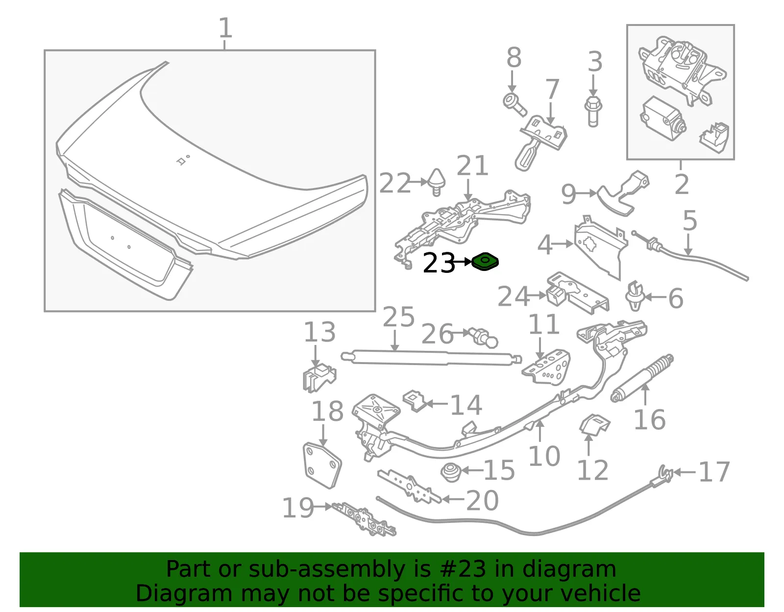Lock Bracket Buffer - Passenger Side (RH) - Volvo (31256602) - view 2