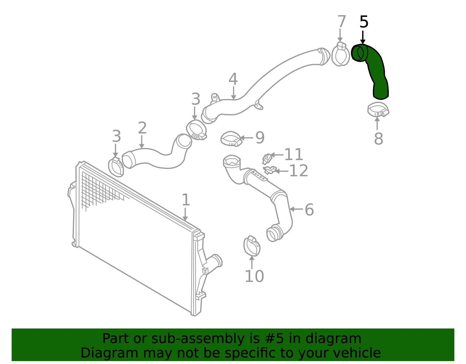 Inter-Cooler Pipe - Volvo (31261370) - view 3